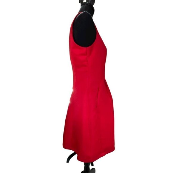 POTTER'S Pot Fit & Flare Dress Red Party Sleeveless Above The Knee Dress Size M - Picture 5 of 6